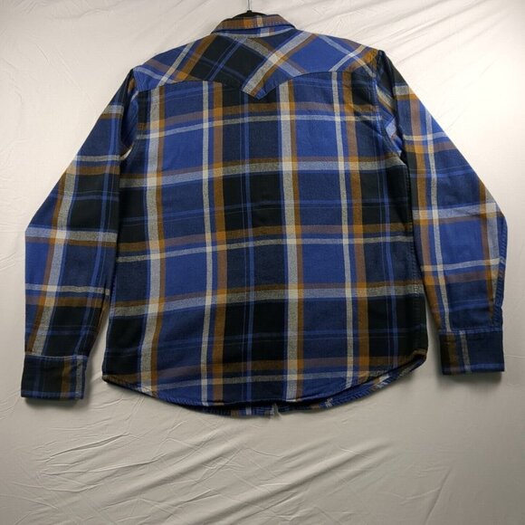 Levi's Men's Fall-Colored Plaid Button Down Light Weight Flannel Cotton Shirt Lg - Picture 3 of 12